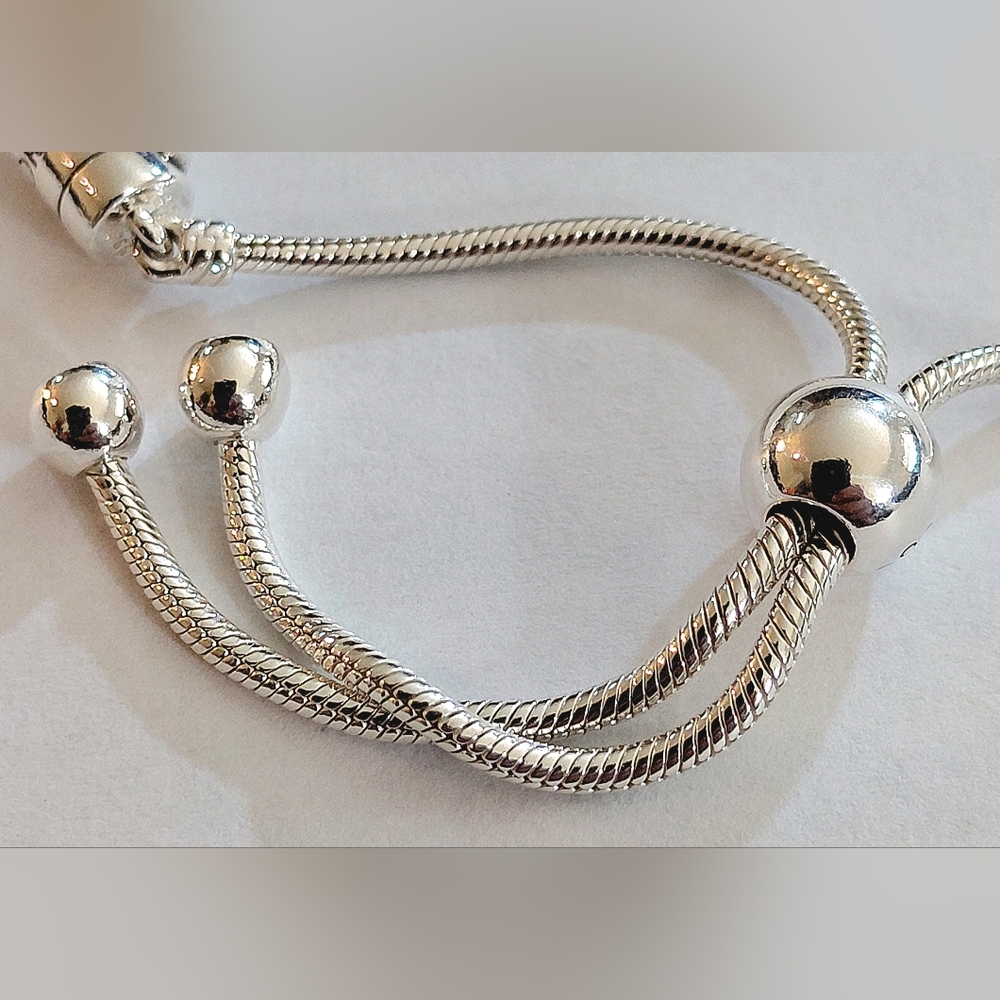 Authentic NEW Pandora Snake Chain Slider Bracelet S925ALE CZ - Picture 8 of 10